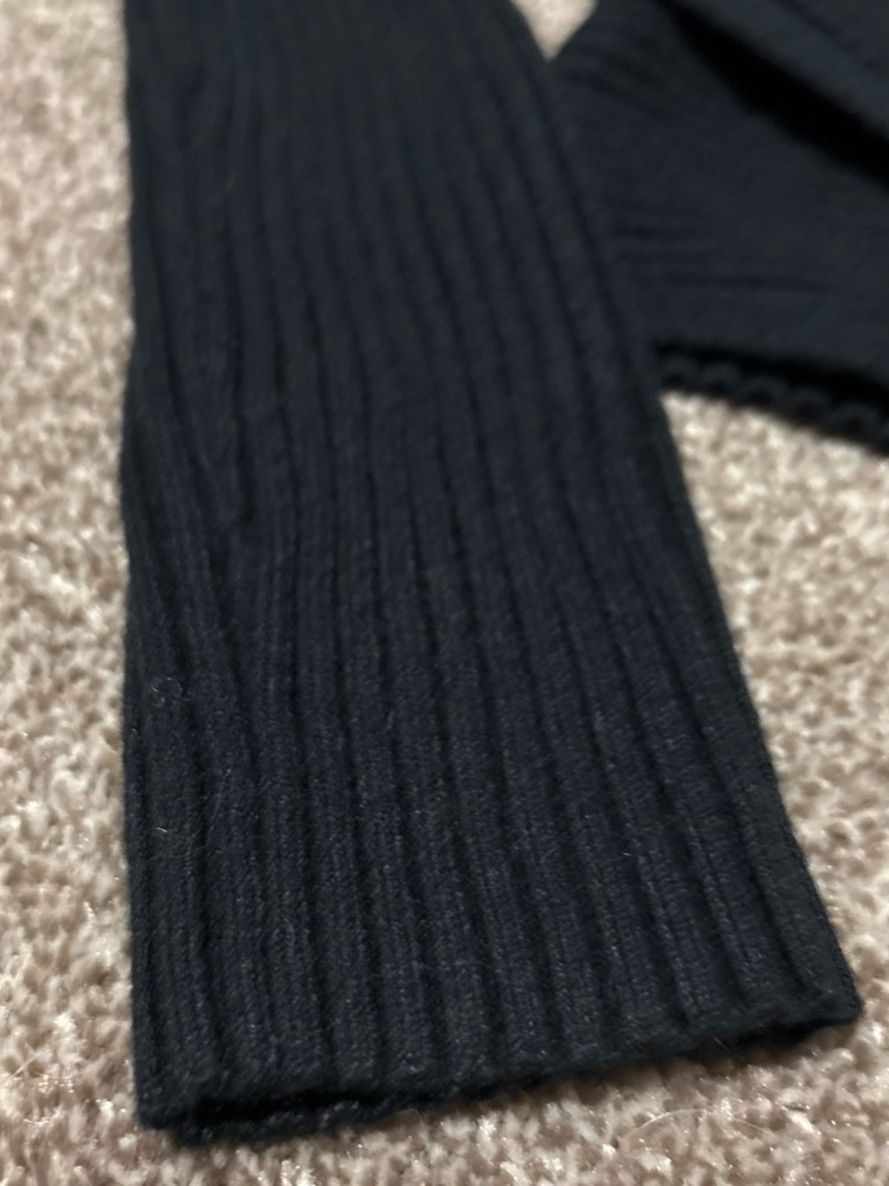 Abercrombie Black Ribbed Knit Sleeve Top